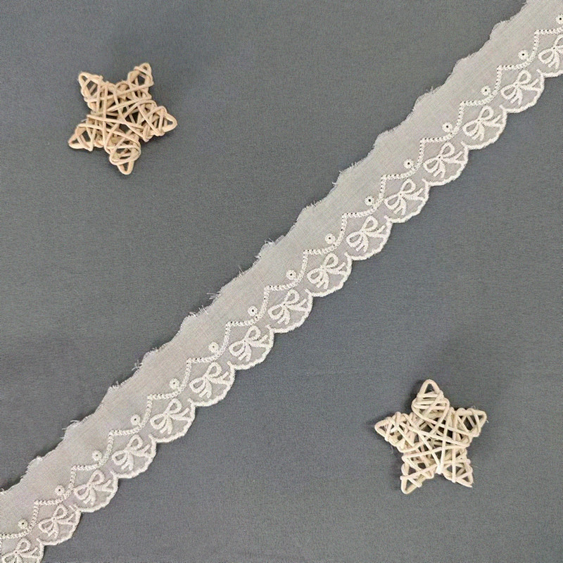 Wholesale of cotton embroidered lace, hollowed-out lace, embroidered skirt hem, clothing accessories, milk silk, perforated, barcode 2.5 pic 134