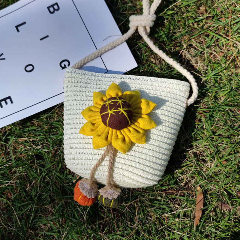 夏季草包编织包儿童包包女可爱斜挎男童小女孩迷你零钱包景区海边详情13