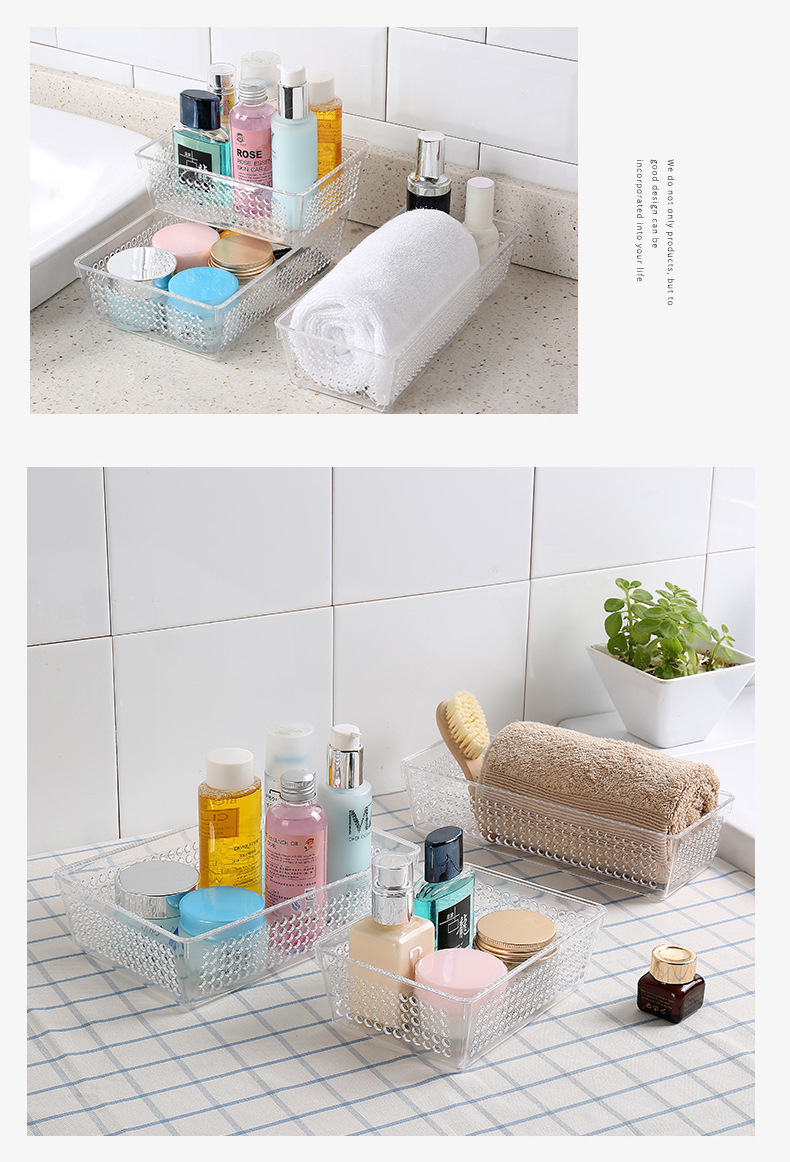 Stationery, office storage, PS material transparent storage box, bathroom storage 3048 pic 10