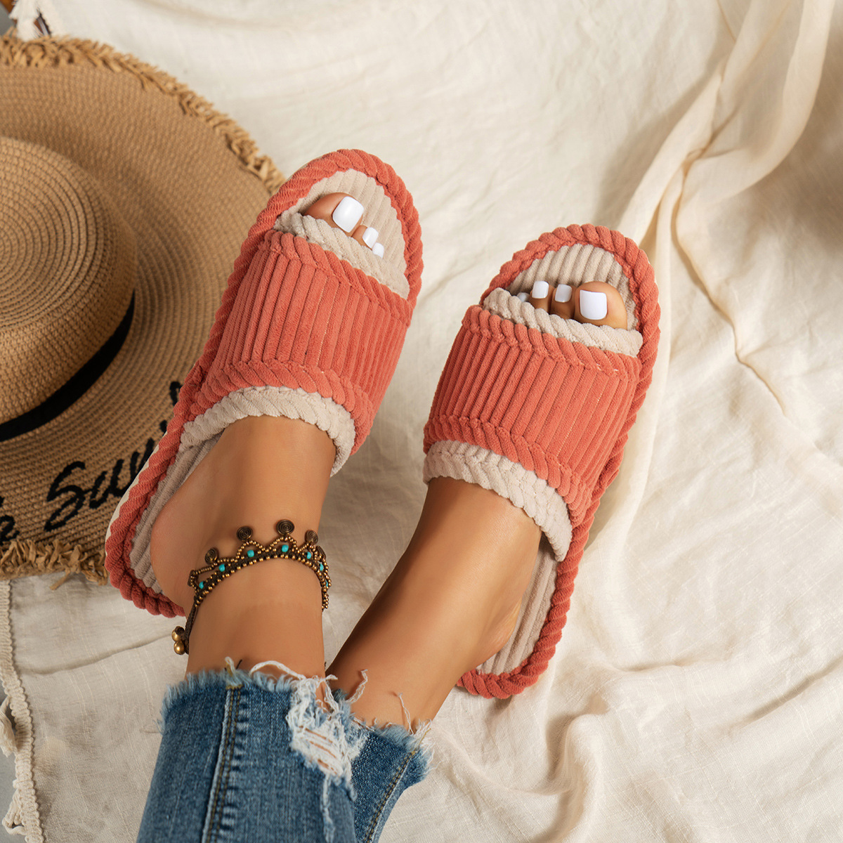 亚麻拖鞋女春秋四季室内家用棉麻踩屎感居家居防滑夏季男情侣批发详情9