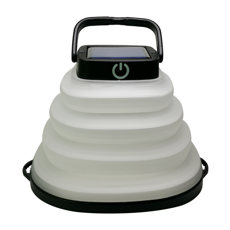 Outdoor portable USB charging foldable LED camping lamp, solar camping lamp, retractable hanging silicone tent lamp pic 4