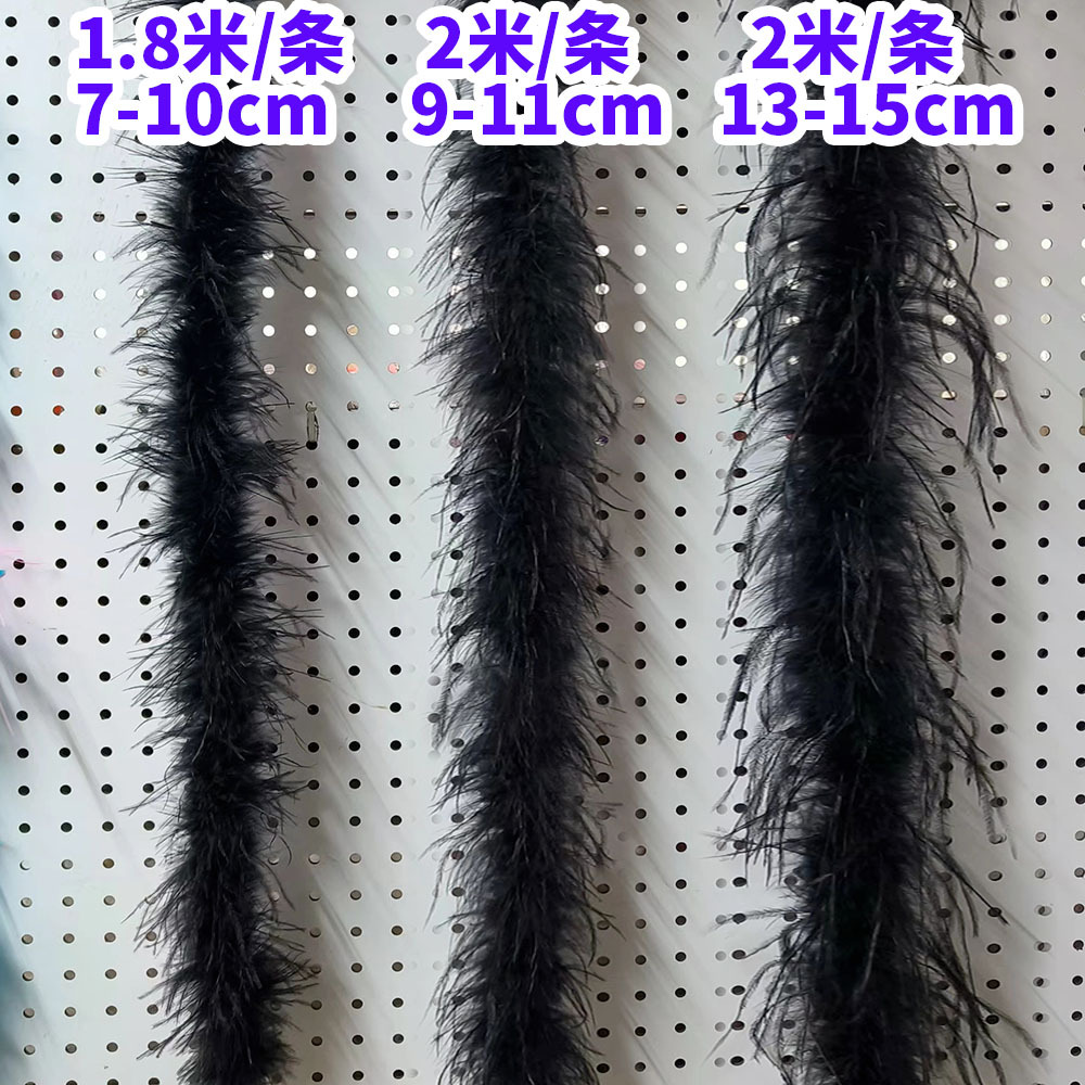 厂家现货鸵鸟毛条服装装饰饰品材料婚庆拉丁舞礼服抓夹羽毛条详情14