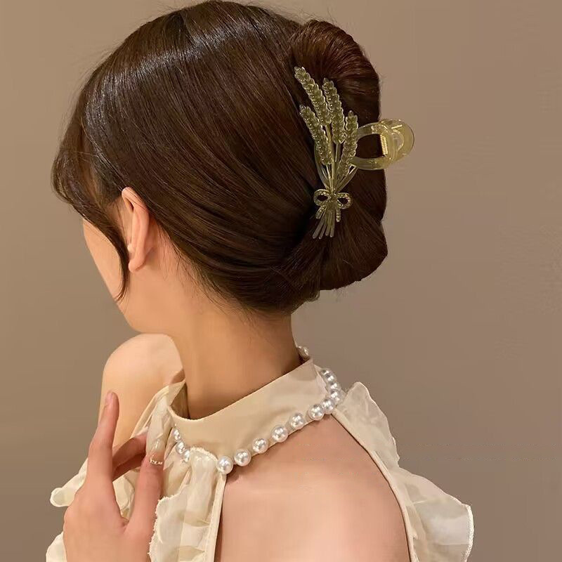 Spring and summer bestsellers: Wheat ear hair clips for women, simple and creative, back of the head hair claw clips, shark clips, hair accessories and headwear pic 15