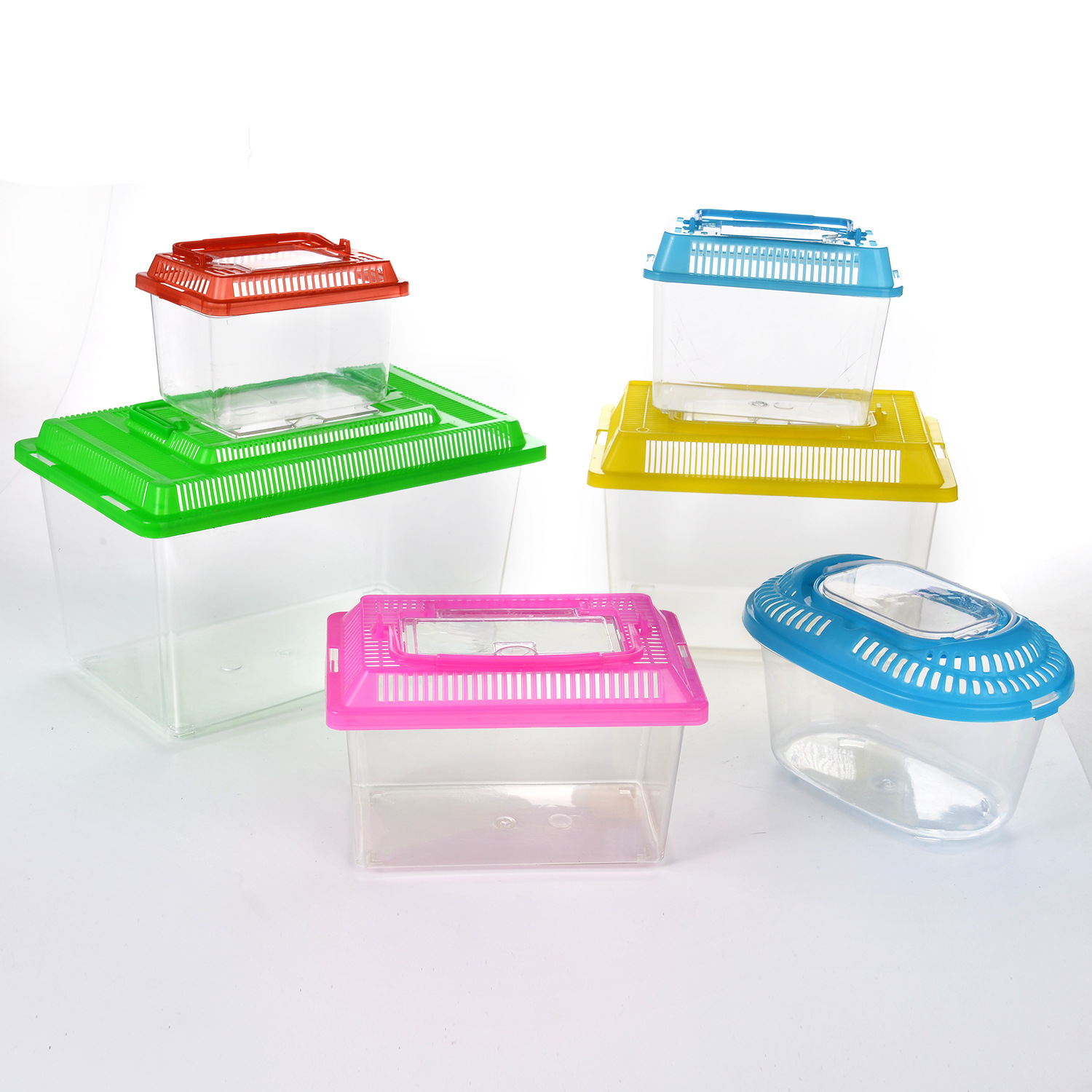 Wholesale of large, medium and small-sized portable plastic goldfish tanks, transparent turtle tanks, reptile pet breeding and transportation boxes from manufacturers pic 1