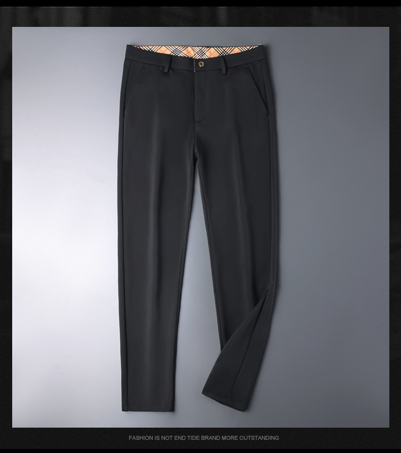 High-end business casual pants for men 2022 autumn and winter, thickened long pants, youth straight, elastic, wrinkle-free and drape dress pants pic 54