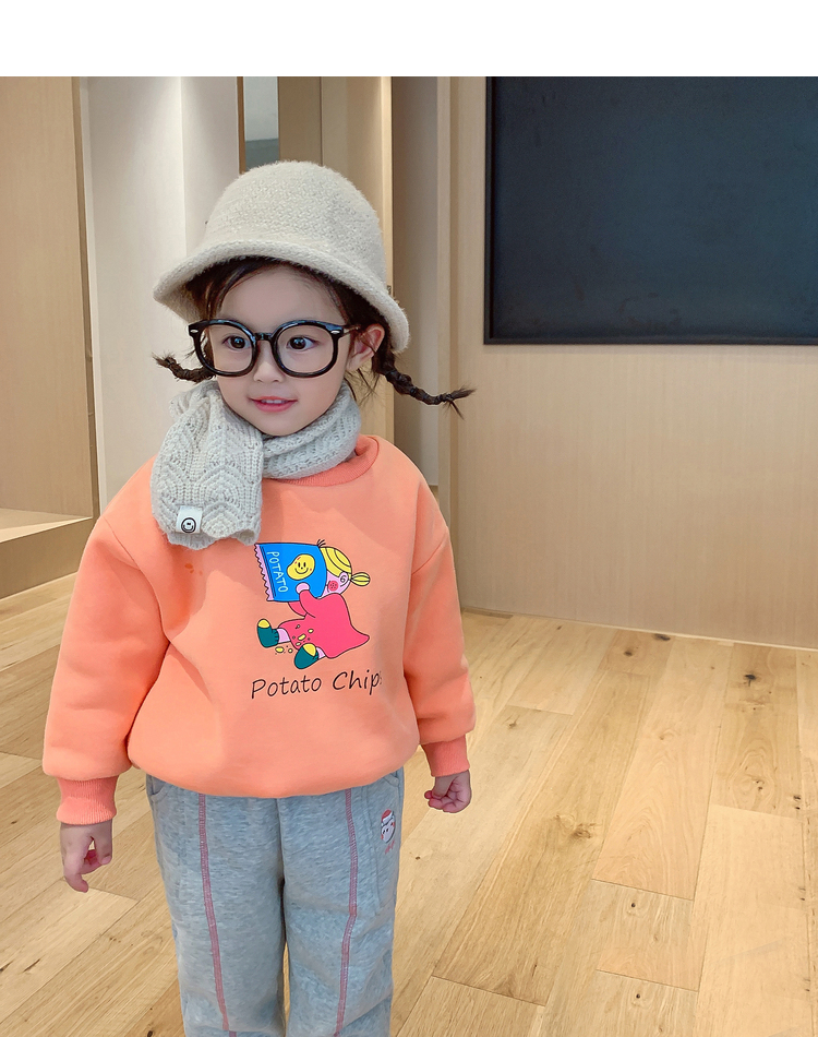 儿童加绒卫衣女童冬季2022新款秋冬韩版百搭上衣小童洋气宝宝冬装详情24