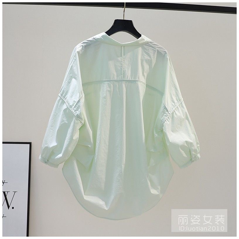 春夏秋新款新款韩版长袖小清新设计感拼接包边宽松文艺范衬衫女详情1