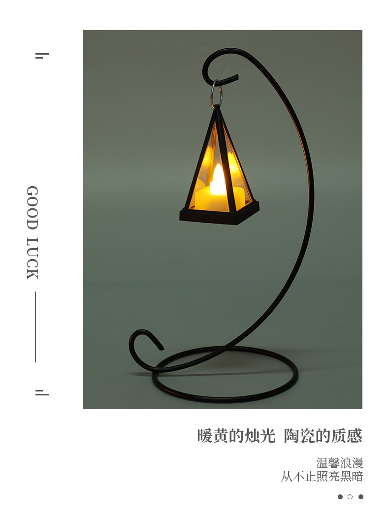 Pyramid-shaped decorative wind lamps, three-dimensional triangular candlesticks, electronic candles, LED party atmosphere decorations, ornaments and props pic 7