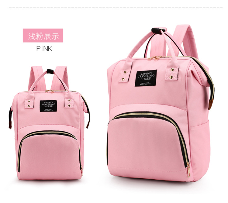 Factory-customized gift mom bag with printed patterns, large capacity, lightweight, double-shoulder mother and baby bag, waterproof maternity bag pic 37