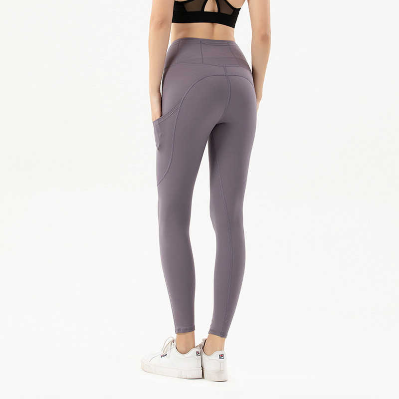 2020 New style yoga pants for women, cross-border Amazon double-sided nylon stretch sports tight pants, European and American fitness pants for women pic 7