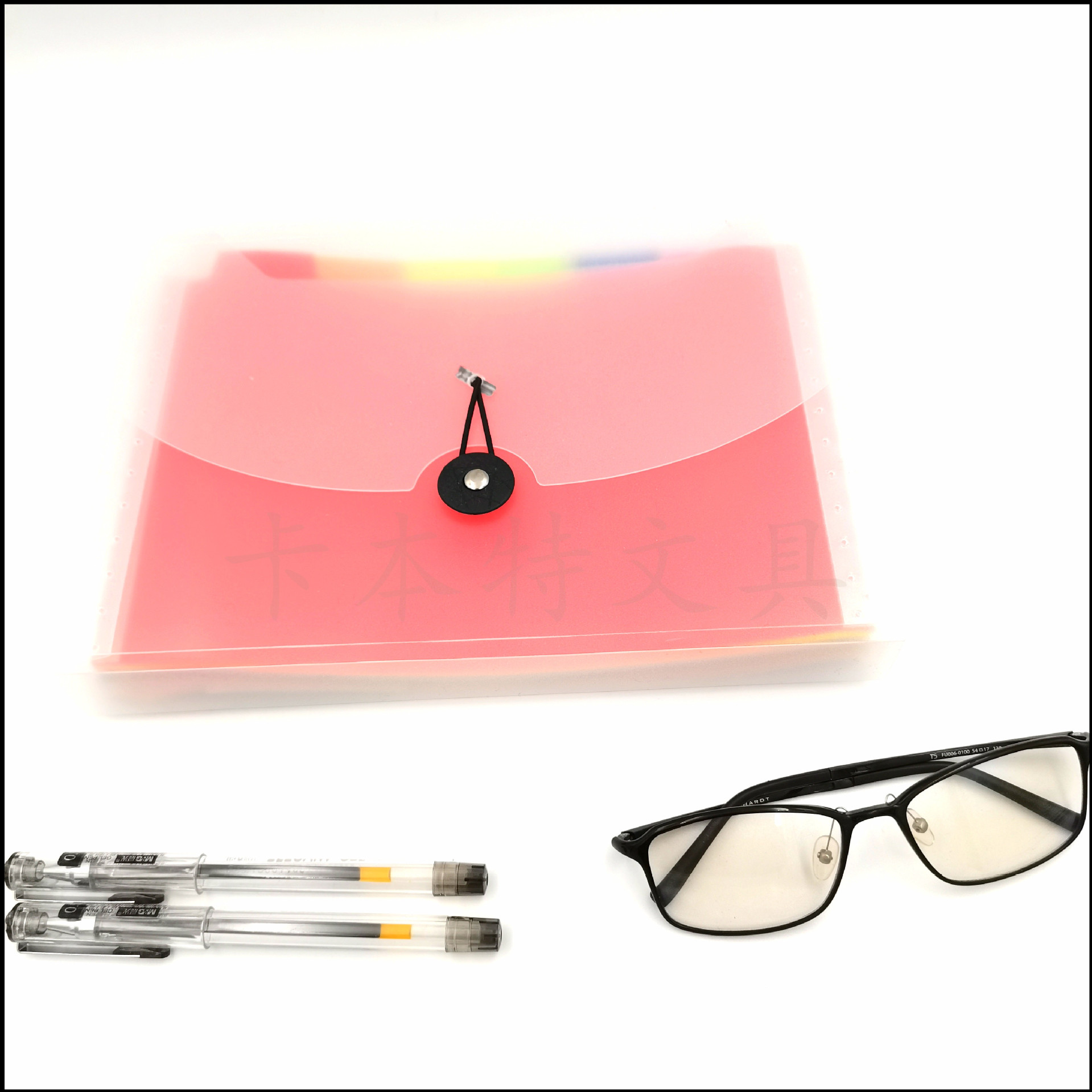 磨砂透明风琴包13层 A5票据资料包绑带文件收纳包彩色内页文件夹详情3