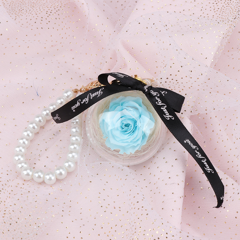 永生花钥匙扣珍珠链永生玫瑰挂件妇女节教师母亲节礼物精致小礼品详情3