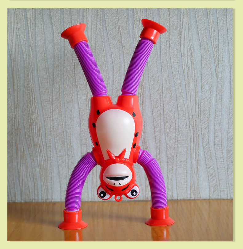 Suction cup Versatile Little Green Kid Cartoon cute telescopic giraffe stress-relieving sensory comfort toy, stress-relieving telescopic toy pic 12