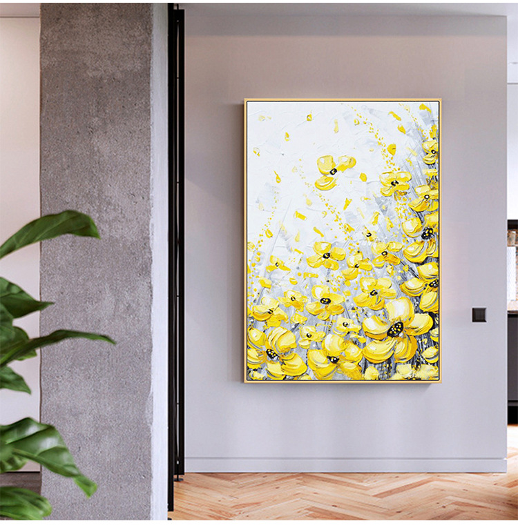 客厅现代简约装饰画玄关走廊花卉手绘立体挂画样板间壁画卧室墙画详情16