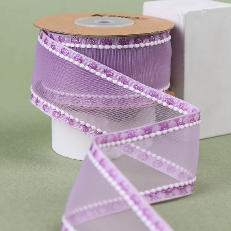 Wide-brimmed white thread snow gauze ribbons, hair accessories, gifts, fresh flowers, shoes, straw hats, butterfly decorations, scallion dots, thick-brimmed ribbons pic 13