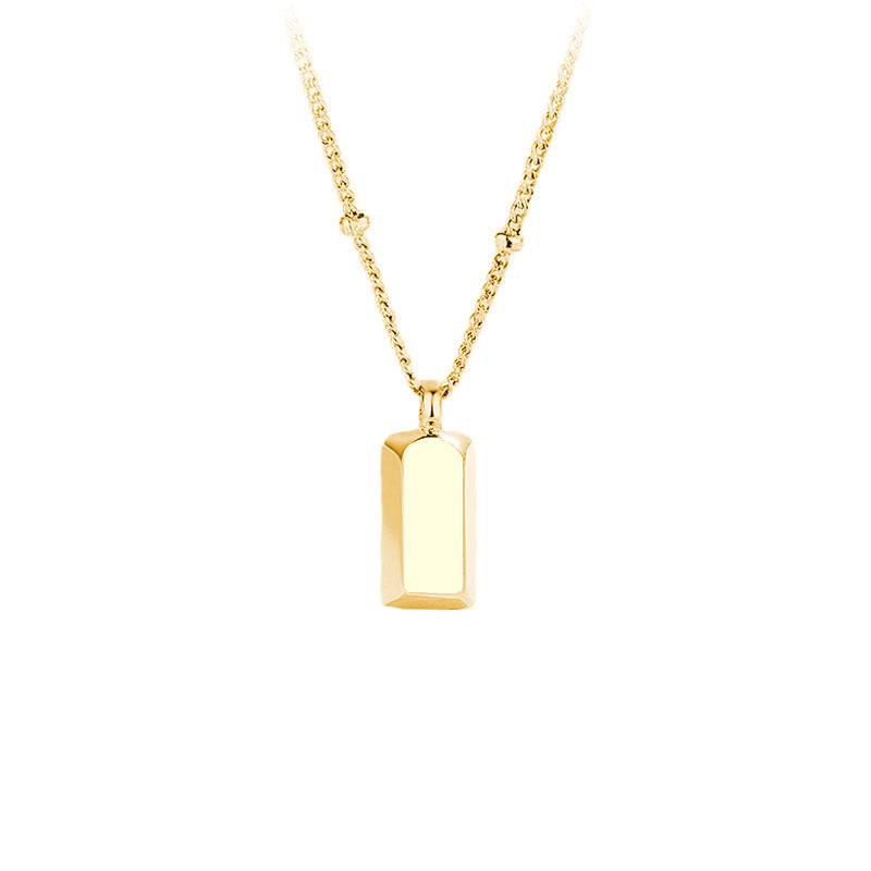 S925 sterling silver Instant Wealth Small gold Bar necklace for women, new light luxury, niche and versatile collarbone chain, wealth-attracting small gold brick pendant pic 57