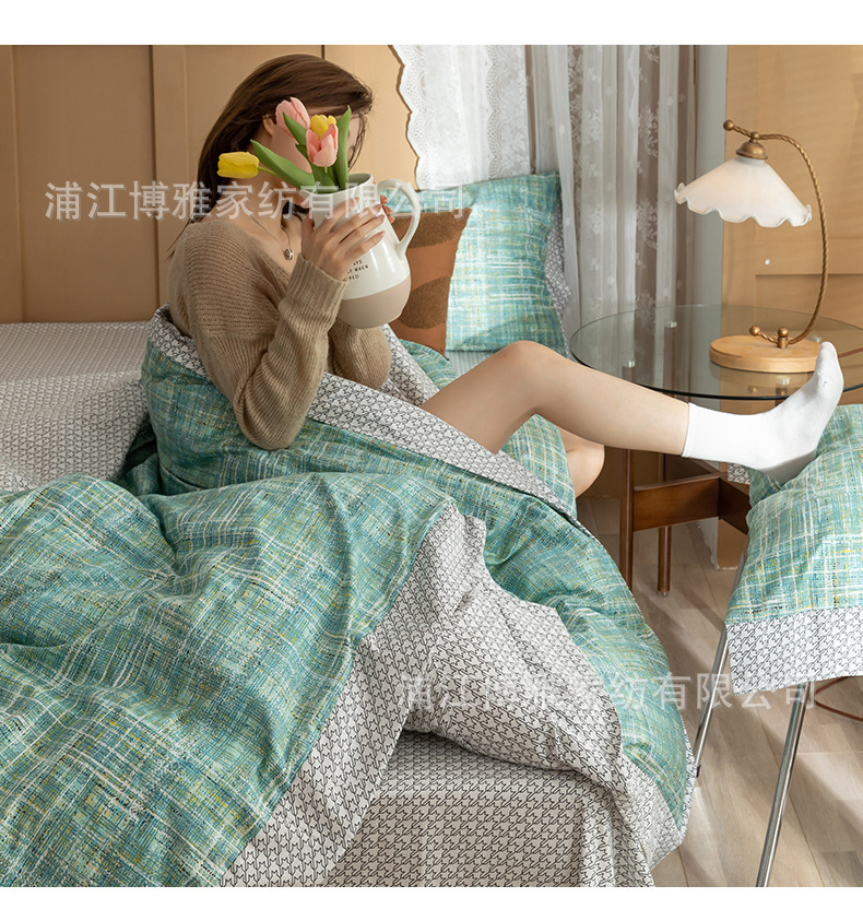 Wholesale of high-end AB panel design, 40-piece all-cotton four-piece set with all-season universal printing process pic 14
