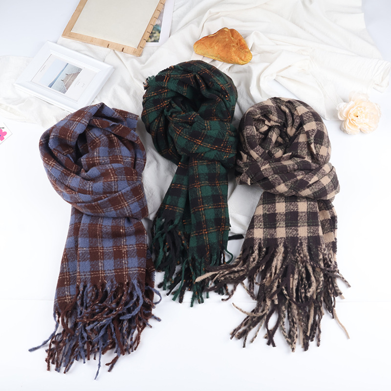 新款复古高级感仿羊绒围巾女冬季小香风气质时尚披肩围脖两用学生详情1