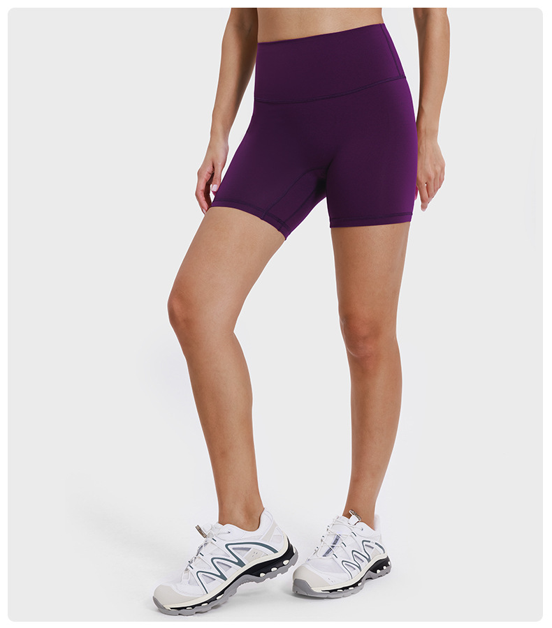 New nude-feel, no-embarrassment line solid color yoga shorts, double-sided brushed tight elastic sports and fitness three-inch pants for women pic 27