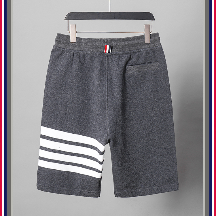 TB teñido teñido cuatro barras rayas moda hombre verano moda pantalones de algodón moda marca pantalones medios pantalones deportivos pantalones casuales hombres pic 39