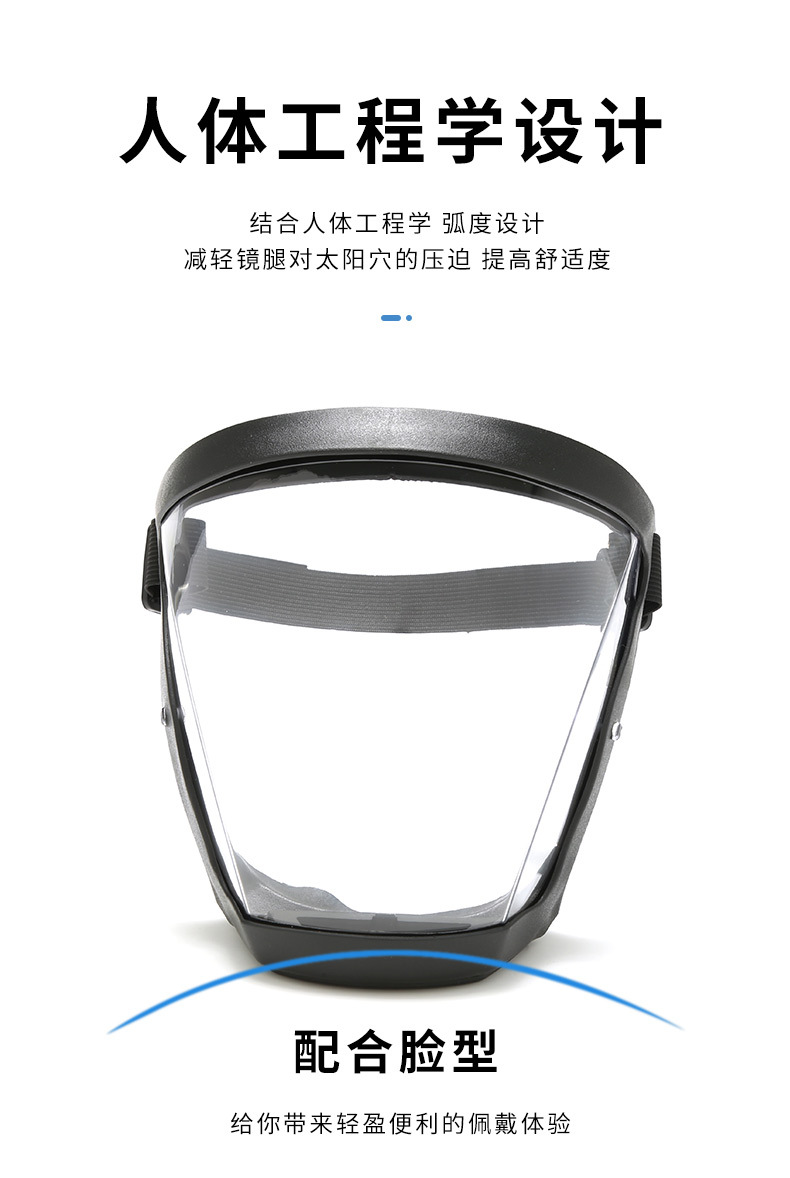 High-definition transparent protective face mask, anti-droplet, anti-dust, anti-dust, labor protection, cycling goggles, cross-border glasses 968 pic 8