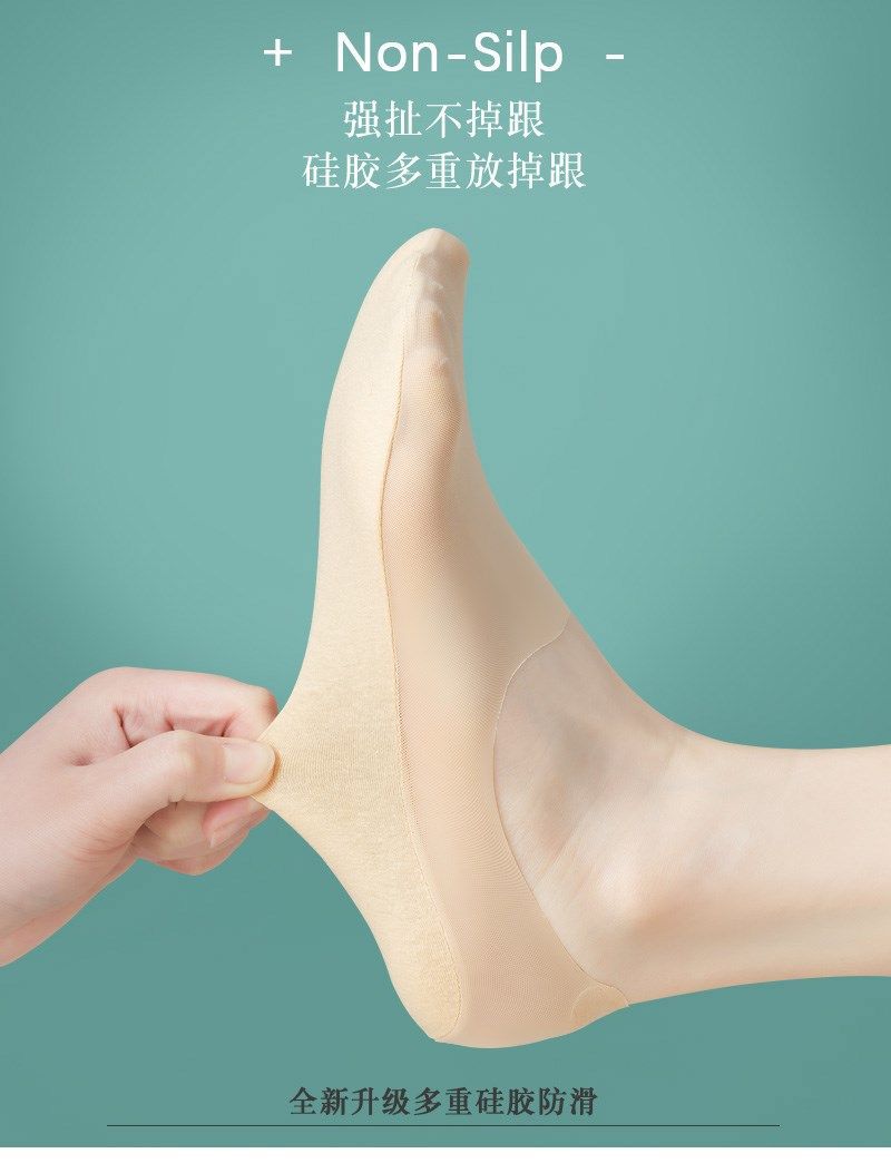 夏季袜子女士网眼透气船袜防滑防臭纯色棉底浅口隐形短袜强拉不掉详情4