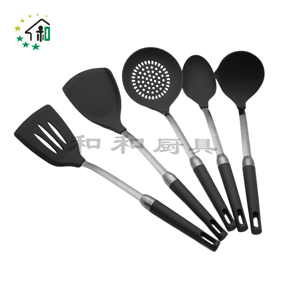 304 stainless steel spatula kitchenware set, kitchen silicone spatula household items, soup spoons, stir-frying and cooking silicone utensils pic 14