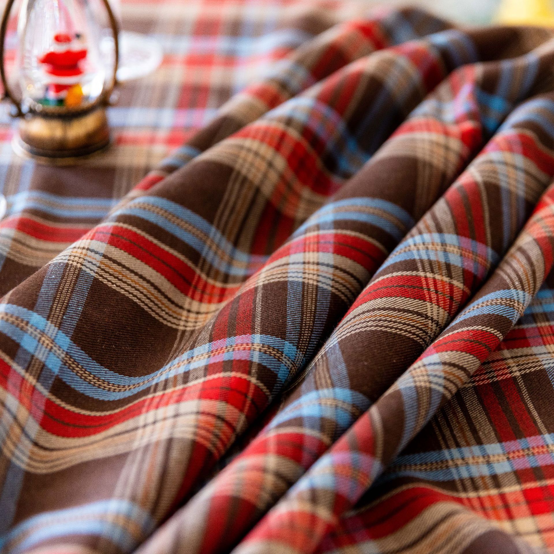 Tablecloth, coffee table, cotton and linen decorative table, ins style best-selling rectangular retro dining table, festive red Christmas checkered pic 10