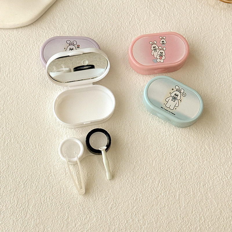 Cartoon Rabbit contact lens case, cute, portable, small and simple beauty contact box and care box JH884, exclusively for foreign trade pic 8