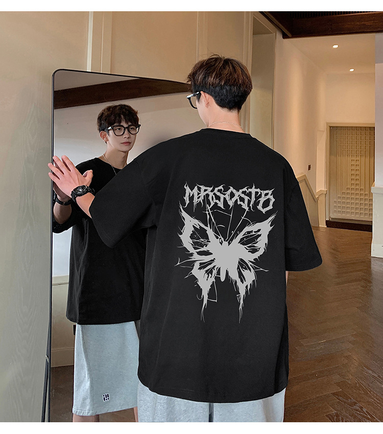 Camiseta de manga corta americana de algodón pesado hombre 2024 nuevo verano hombre retro country trend oversize pic 17