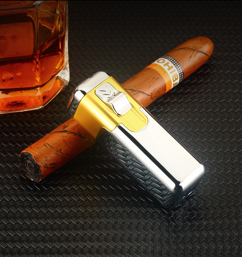 HL1005强力四火直冲蓝焰充气打火机男式金属雪茄防风气体打火机详情12