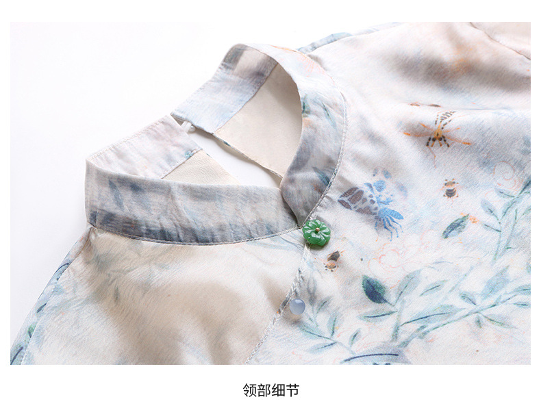 新中式国风改良旗袍连衣裙女夏2023新款显瘦气质中年妈妈薄纱裙子详情29