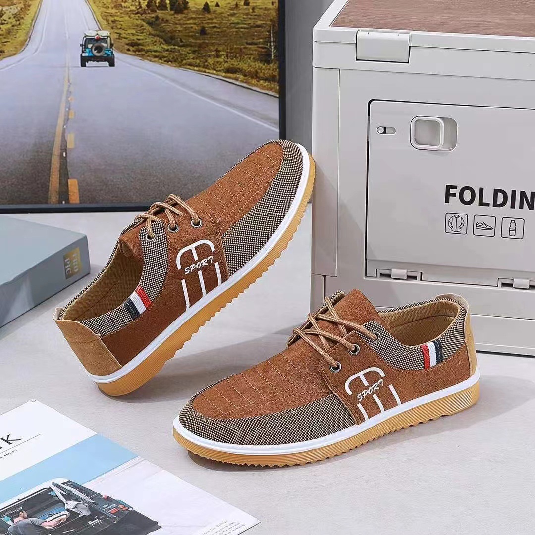 新款鞋子男士软皮面休闲鞋时尚耐脏革面鞋系带运动鞋详情15