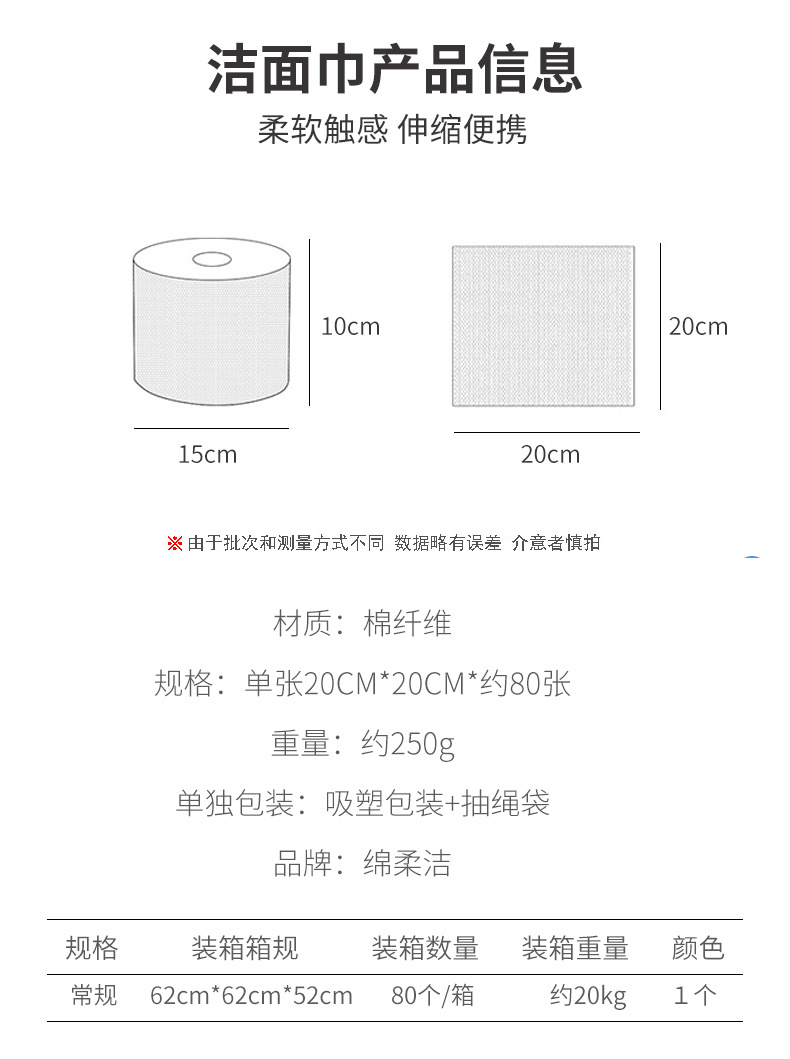 厂家定制一次性洗脸巾柔巾卷干湿两用纯棉美容加厚批发洁面巾甩货详情4
