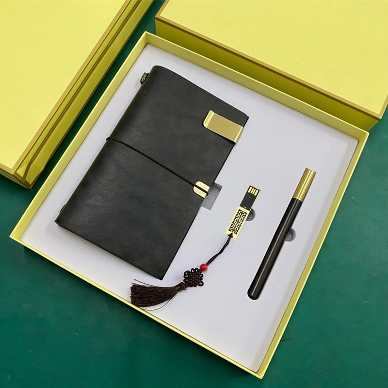 Conference commemorative gifts: notebook, USB flash drive, wooden pen, office set, printed LOGO, school award commemorative gifts pic 1