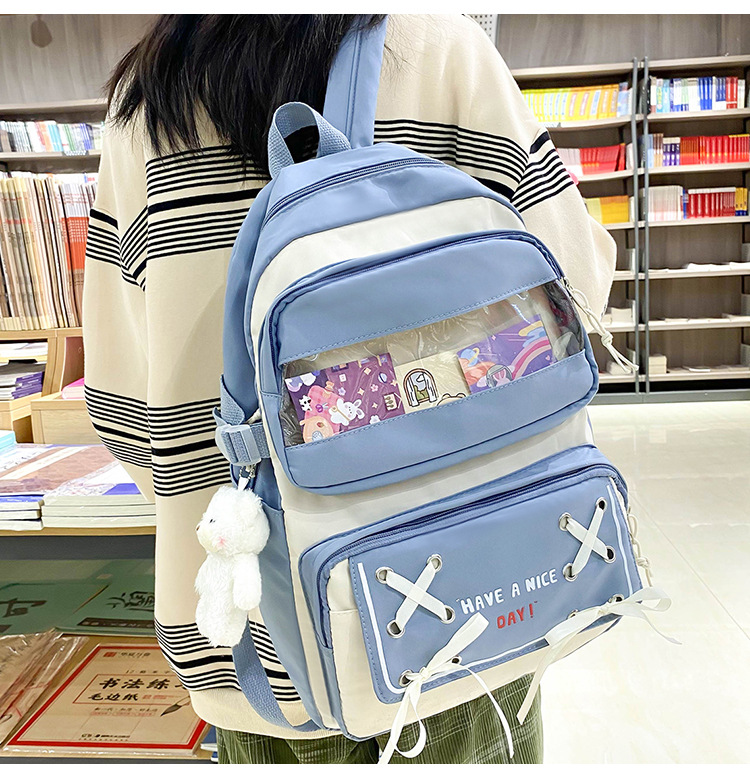 New student schoolbag, Japanese-style cute and fresh girl backpack, large capacity for junior high school students, trendy backpack for primary school boys pic 19