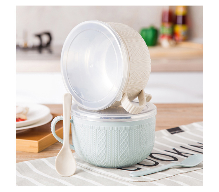 Thickened stainless steel Korean-style tableware with lid, instant noodle bowl, double-layer insulated lunch box, large-capacity fresh-keeping bento box pic 29