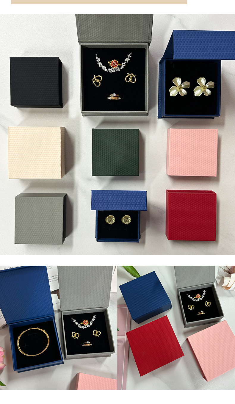 Wholesale of high-end magnetic flip cover jewelry packaging boxes, stud jewelry boxes, ring and necklace storage boxes, bracelet and accessory boxes pic 14