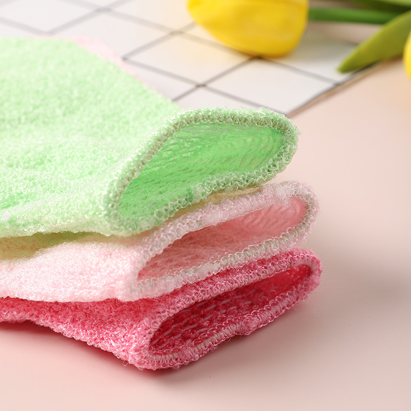 2022新款洗澡手套混色五指涤纶沐浴手套浴室大澡堂专用搓澡手套详情29