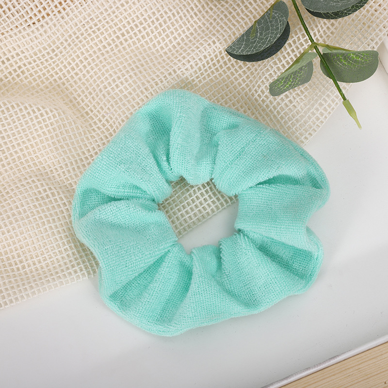 New European and American towel fabric hair band, water-absorbing plush pig large intestine hair rope, face washing head band, sports hair accessory, printed headwear pic 17