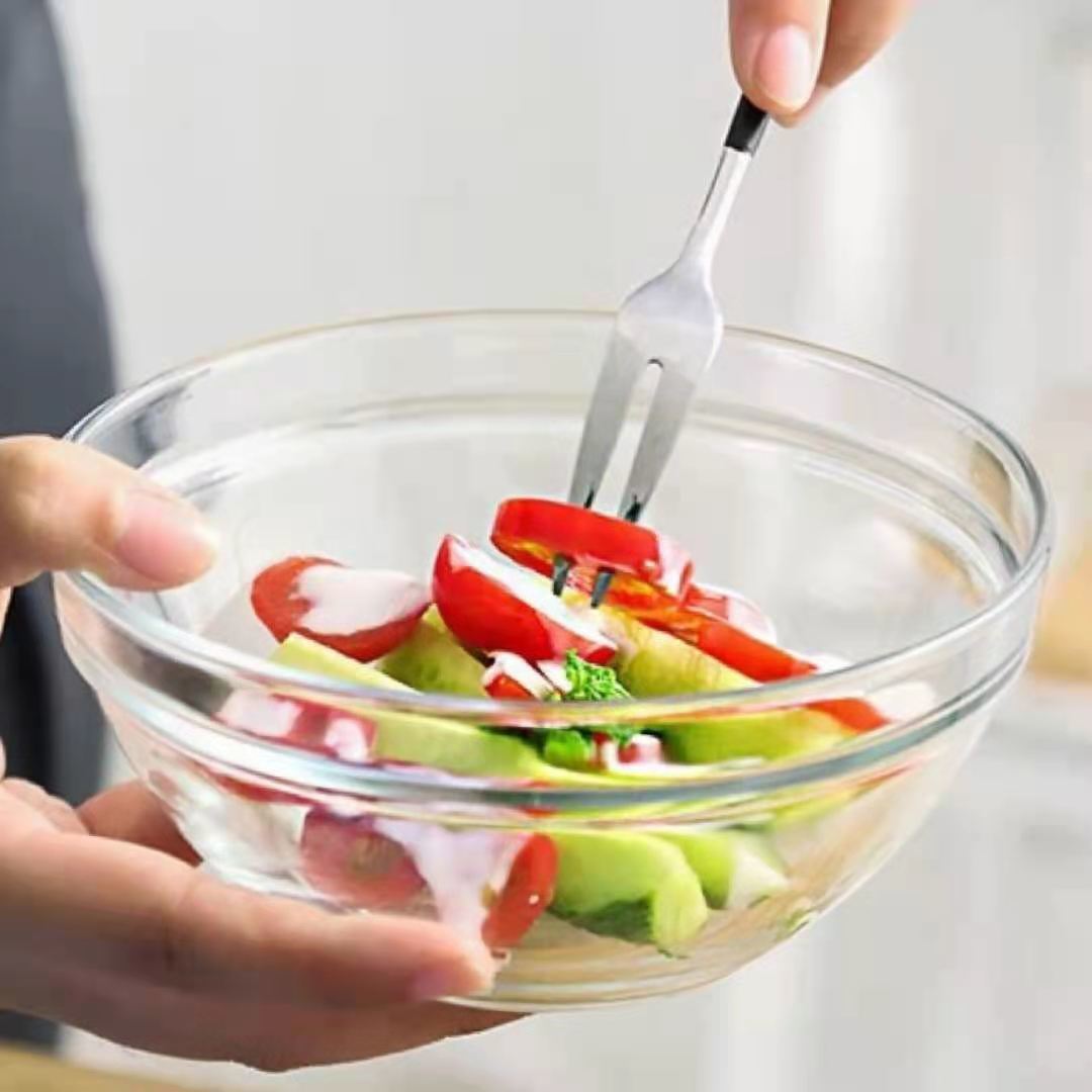 Five-piece set of glass heat-resistant and fresh-keeping bowls with LIDS, 808 bowls for food storage, salad, instant noodles, cooking, and store gifts pic 4