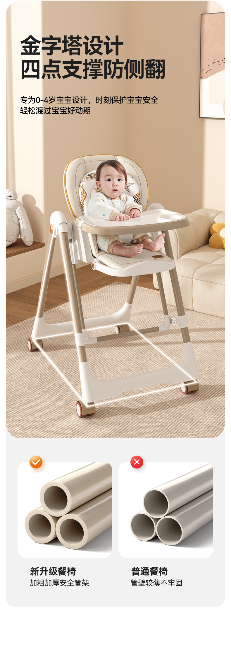 餐椅摇椅二合一婴儿宝宝餐椅餐儿童餐桌家用折叠座椅详情9