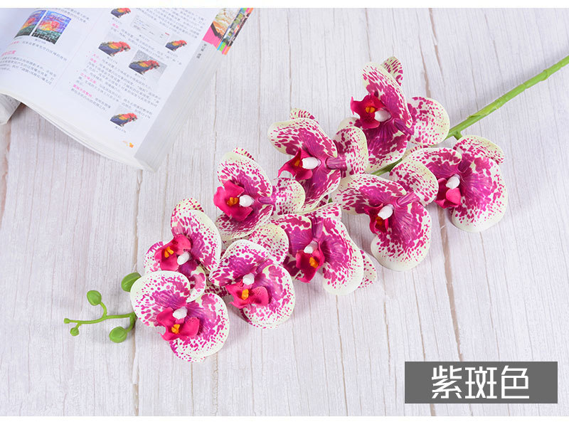 Artificial Phalaenopsis artificial flower home decoration artificial flower hand feel film 9-head Phalaenopsis artificial flower factory wholesale pic 24