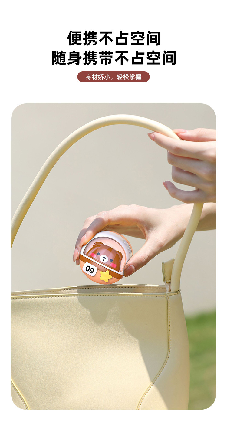 迷你萌趣挂脖无叶小风扇 户外便携移动式小型风扇USB充电挂式风扇详情7