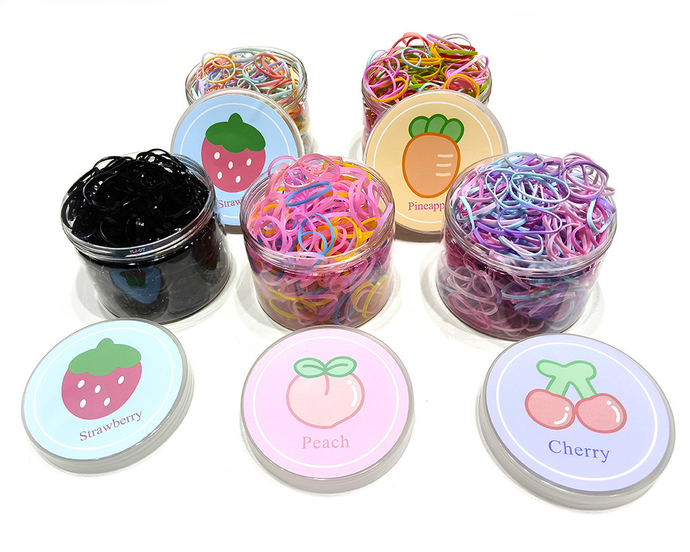 一次性皮筋圈 罐装彩色儿童头绳发圈头饰 高弹力橡皮筋扎头绳批发详情3