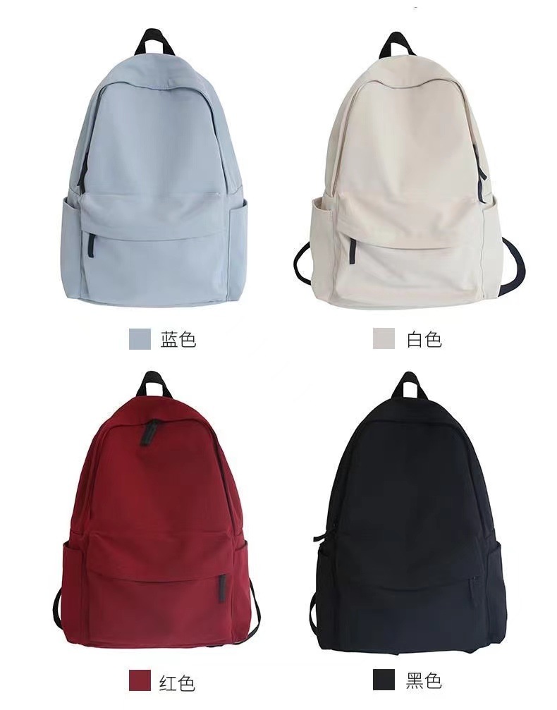 背包女学生百搭ins纯色书包大容量双肩包小学初中高中生大学韩版详情3