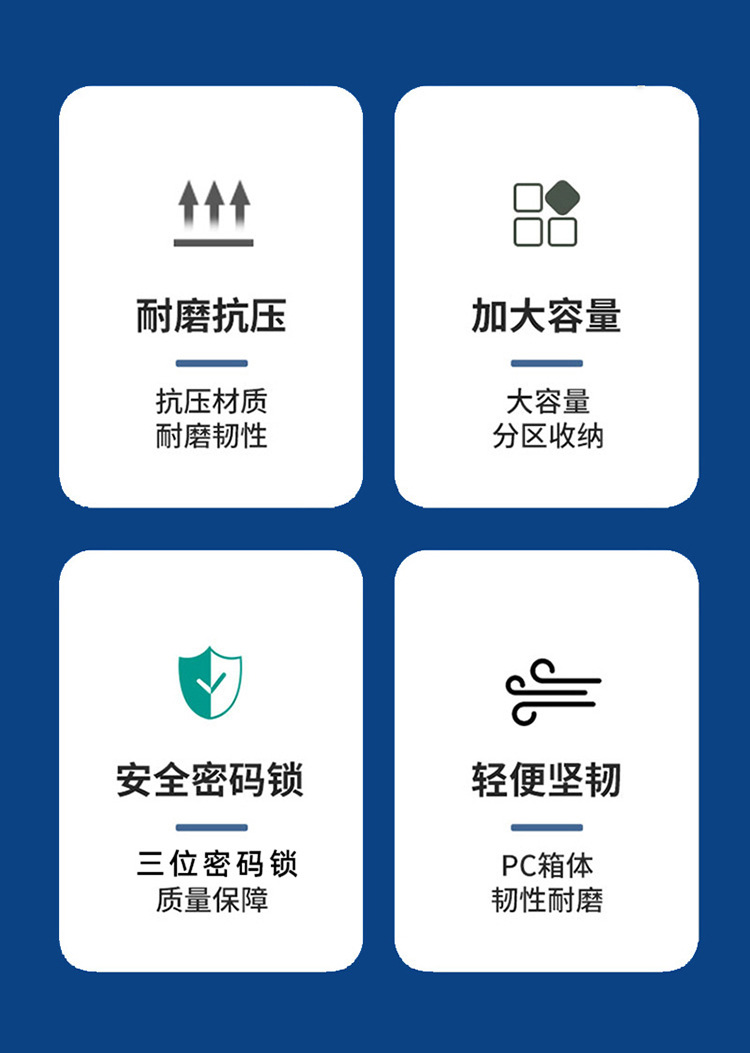 行李箱男铝框商务24寸拉杆箱女万向轮学生登机箱旅行箱26寸密码箱详情2