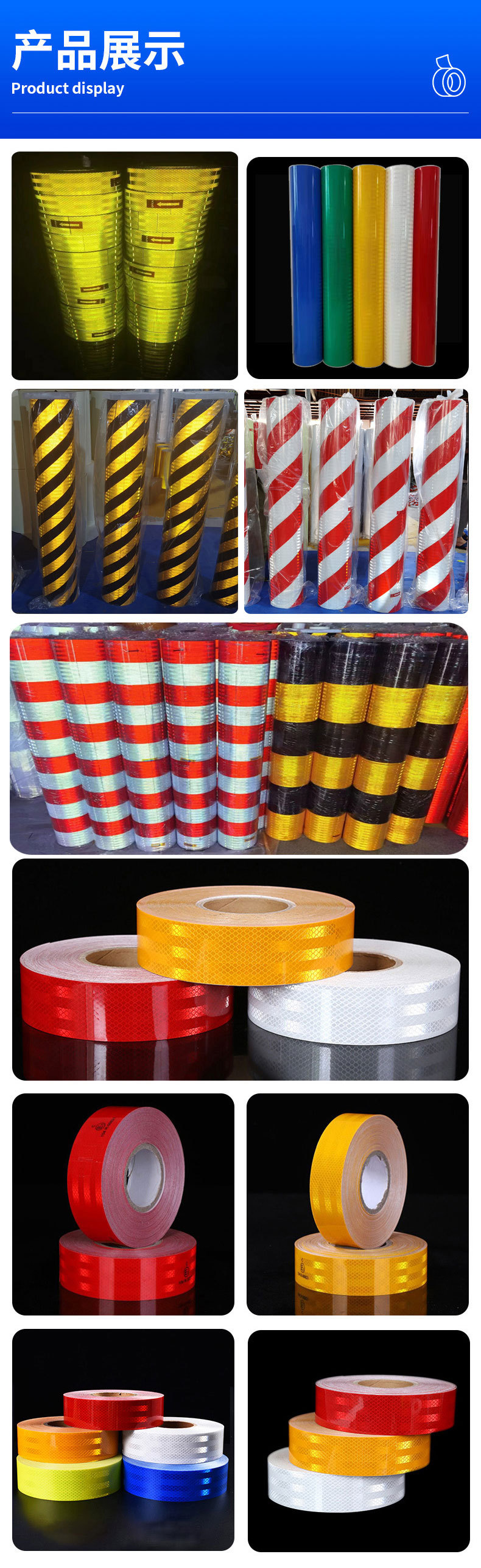 Negro amarillo rojo blanco twill EGP super ingeniería grado película reflectante señalización de carretera nacional de alta velocidad micro prisma PET adhesivo reflectante adhesivo pic 5