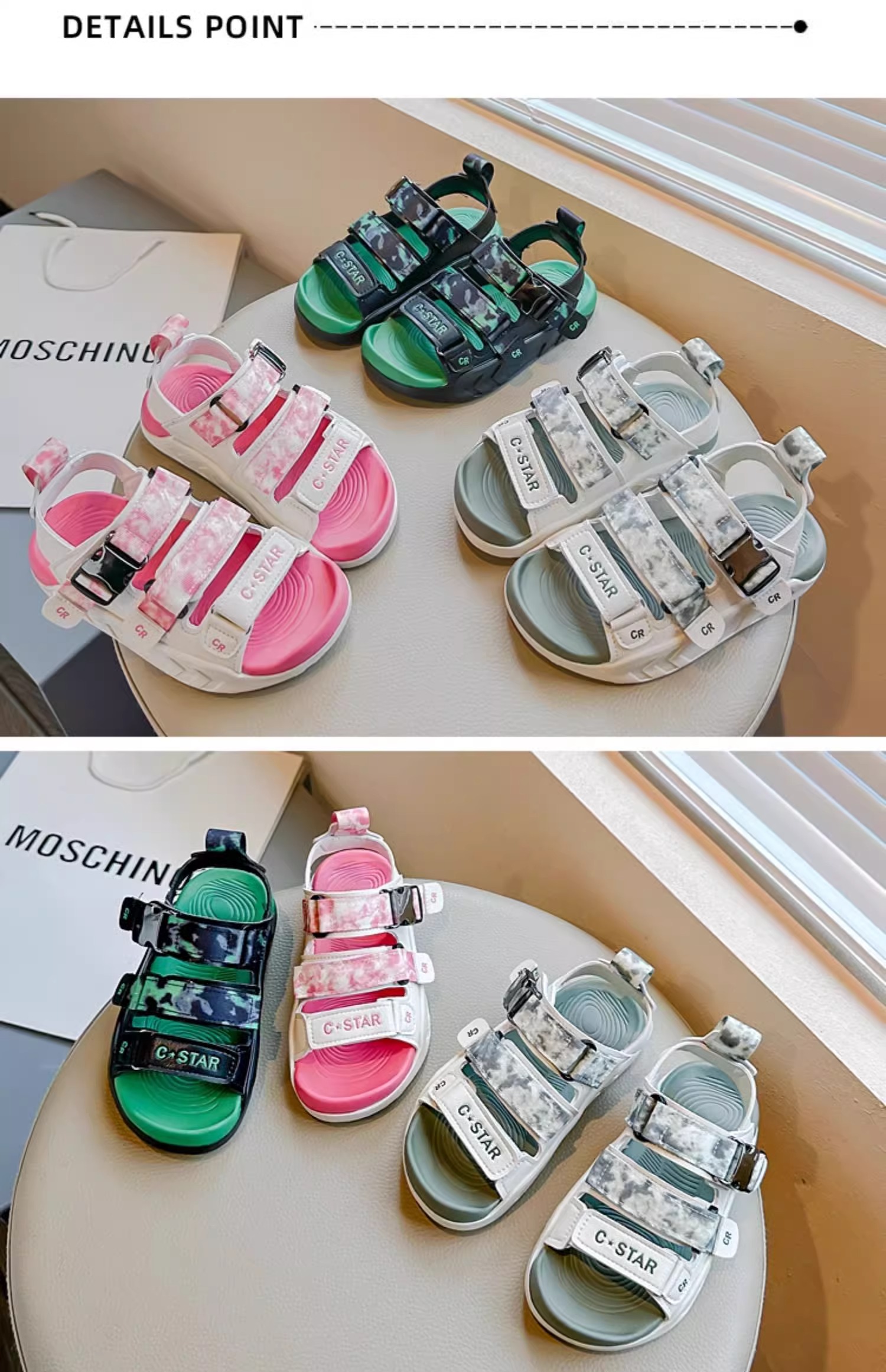 儿童运动凉鞋2024夏季新款男童防滑包头沙滩鞋迷彩软底女童休闲鞋详情23