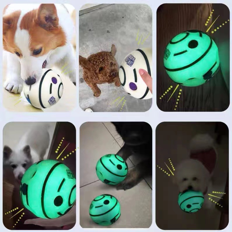 【厂家现货】宠物训练发声球猫狗动物磨牙球无电池怪叫球可印LOGO详情17